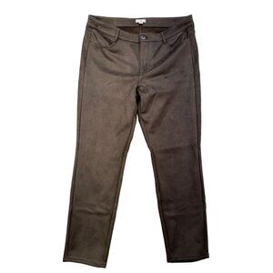 J. Jill Womens Faux Suede Pants Size 14 Soft Brown
